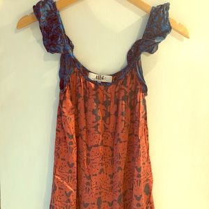 Tibi Patterned Silk Tank Top